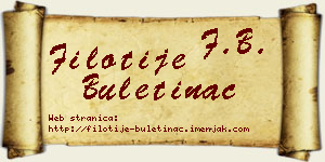 Filotije Buletinac vizit kartica